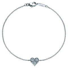 Tiffany & Co. 0.18ct 3 Point Hearts Brilliant Round Diamonds Platinum Bracelet