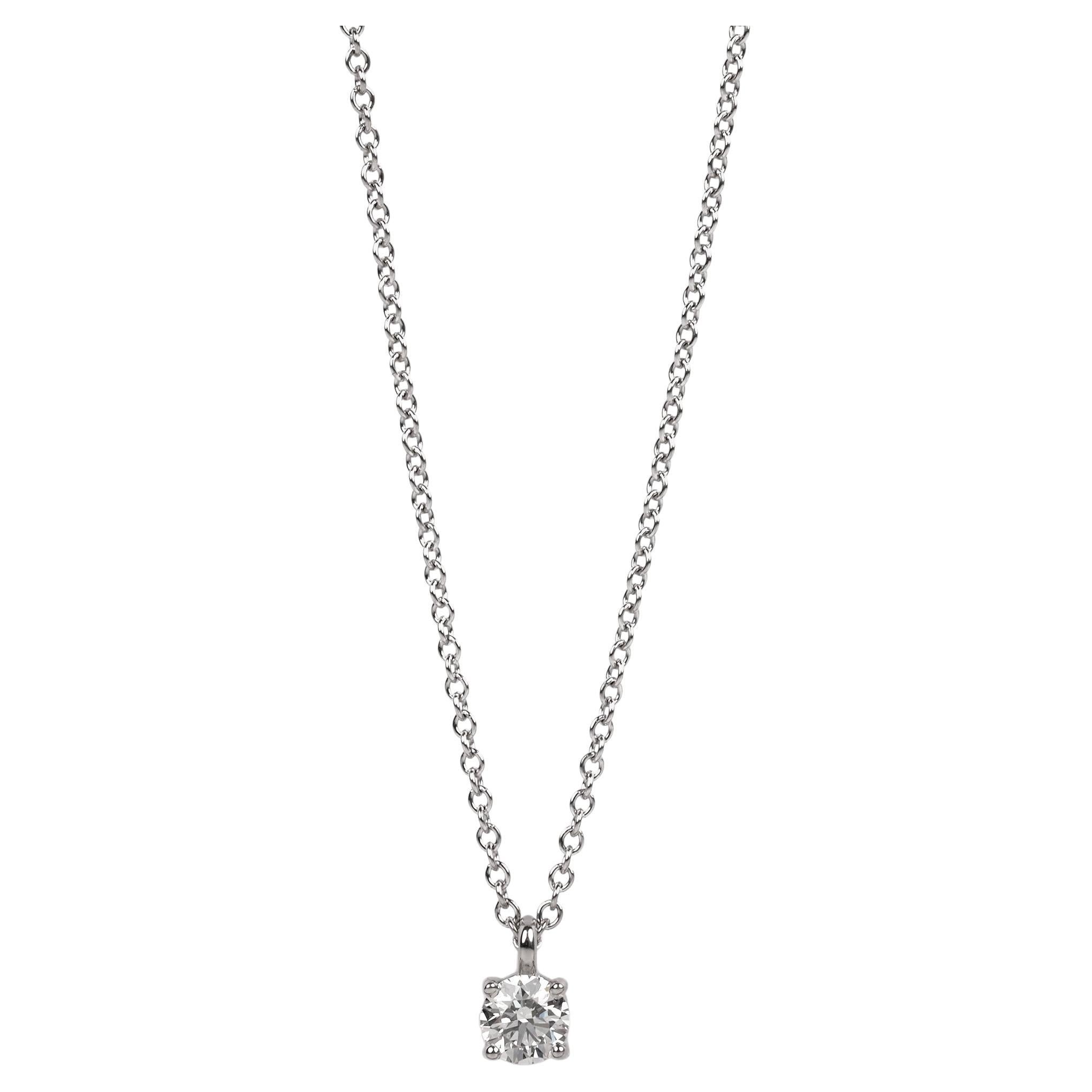 Tiffany & Co. 0.19ct Brilliant cut Diamond Platinum Solitaire Pendant For Sale