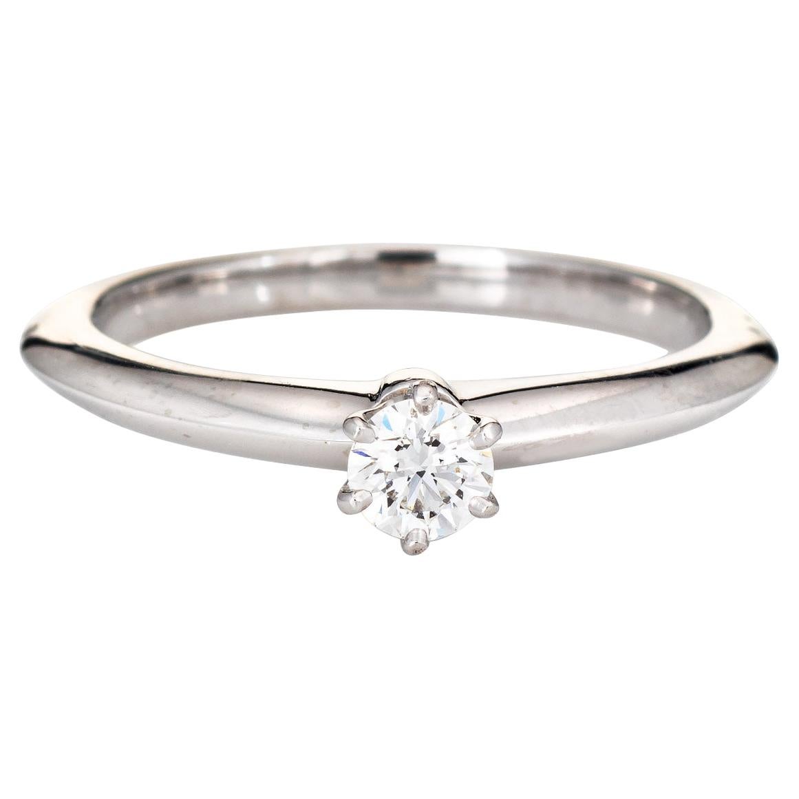 Tiffany & Co 0.19ct Diamond Solitaire Engagement Ring Platinum Estate