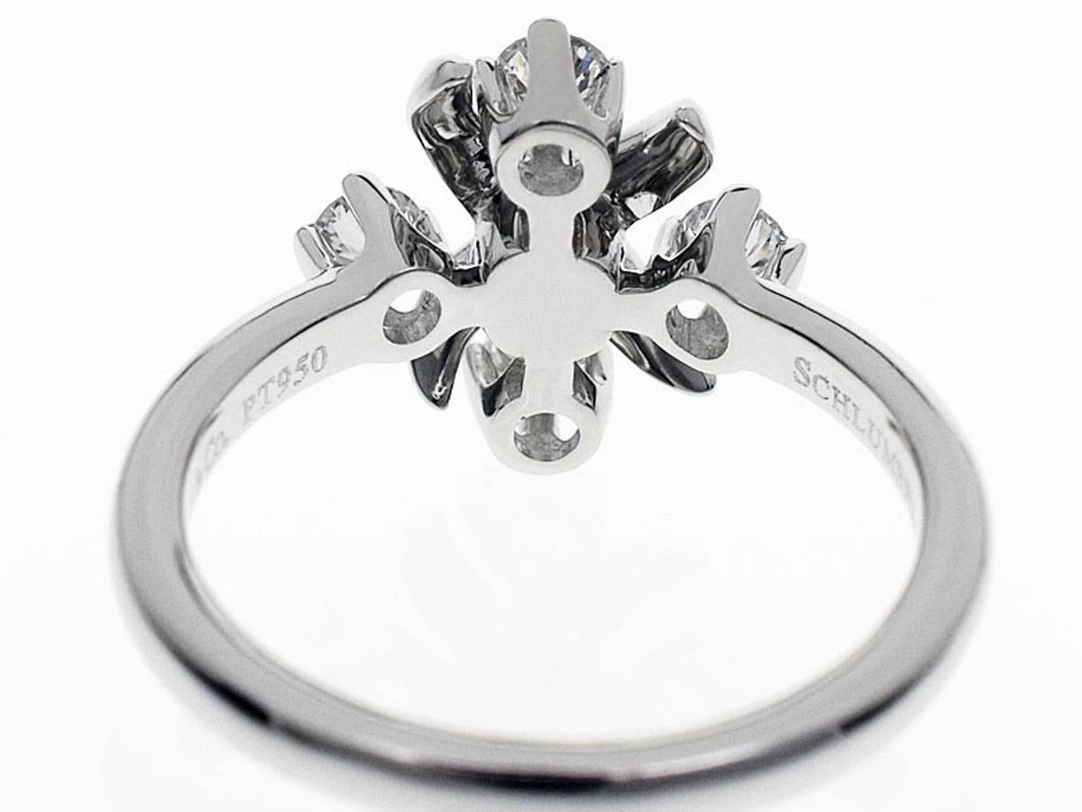 Women's Tiffany & Co. 0.2 Carat Diamond Platinum Schlumberger Lynn Ring US 4.5