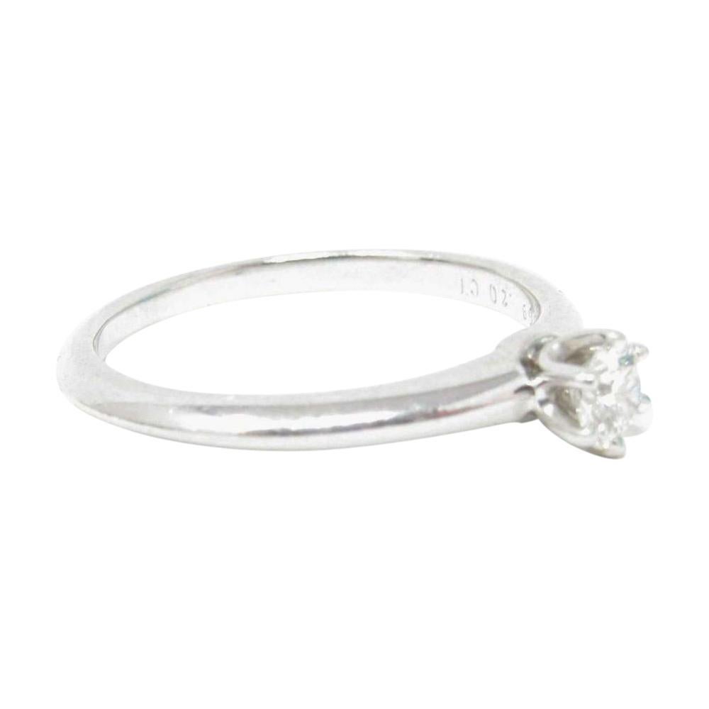 Round Cut Tiffany & Co. 0.20 Carat Diamond Platinum Solitaire Engagement Ring