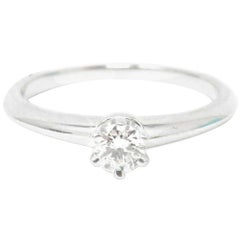 Tiffany & Co. 0.20 Carat Diamond Platinum Solitaire Engagement Ring