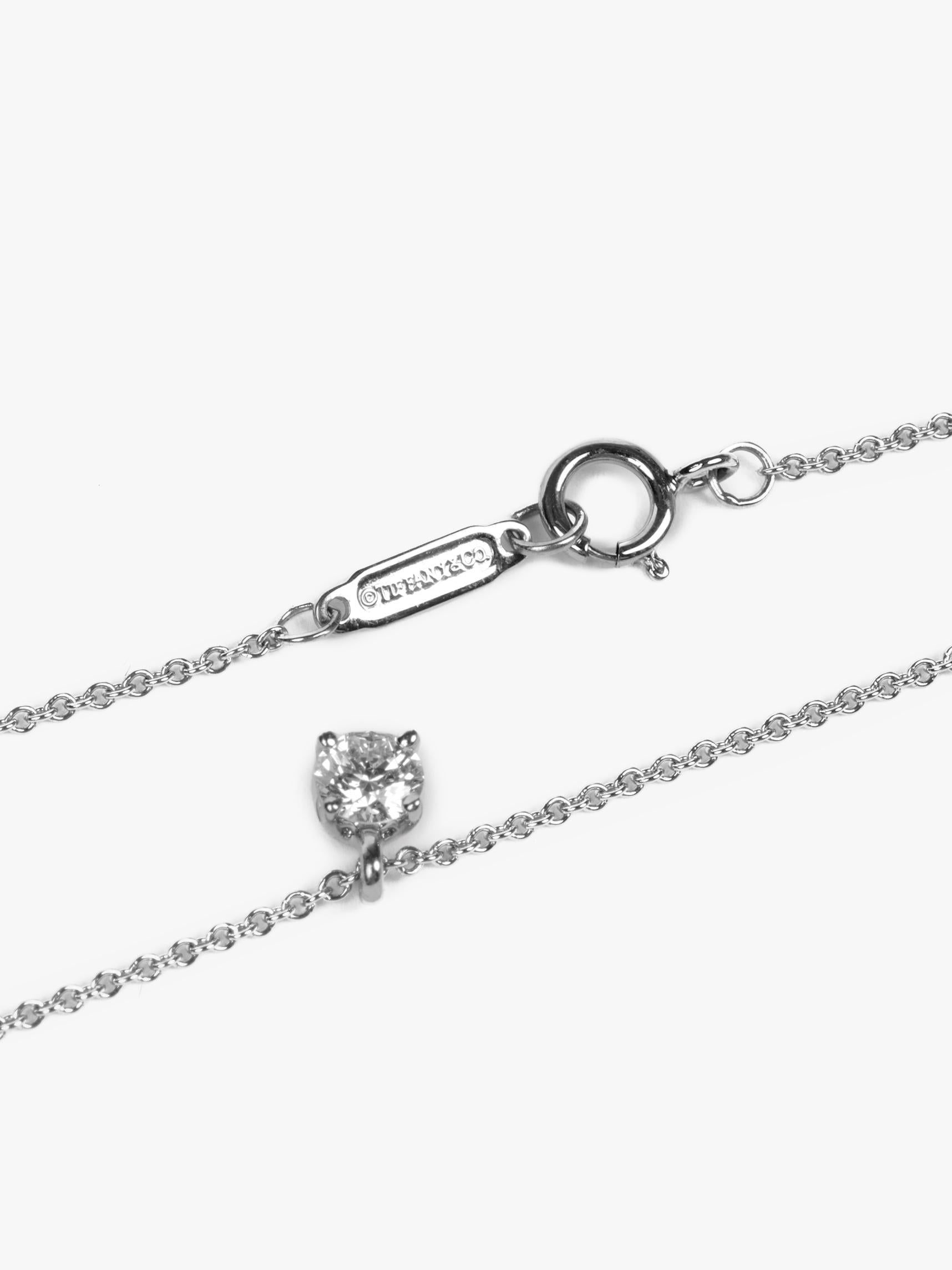 Brilliant Cut Tiffany & Co. 0.20ct Brilliant cut Diamond Platinum Solitaire Pendant