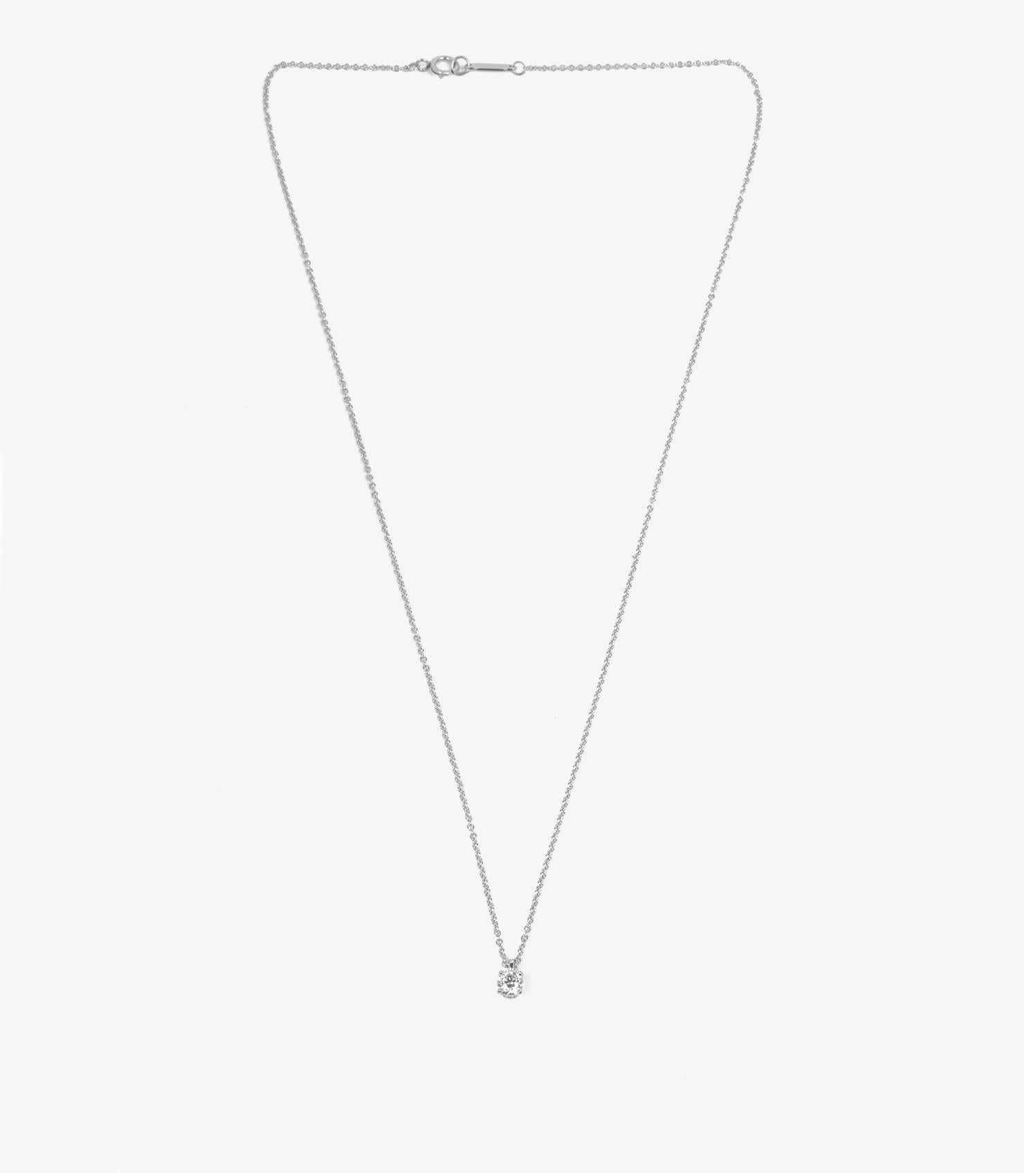 Platin- Solitär-Anhänger von Tiffany & Co. mit 0,21 Karat Diamant im Brillantschliff im Zustand „Hervorragend“ im Angebot in Bishop's Stortford, Hertfordshire