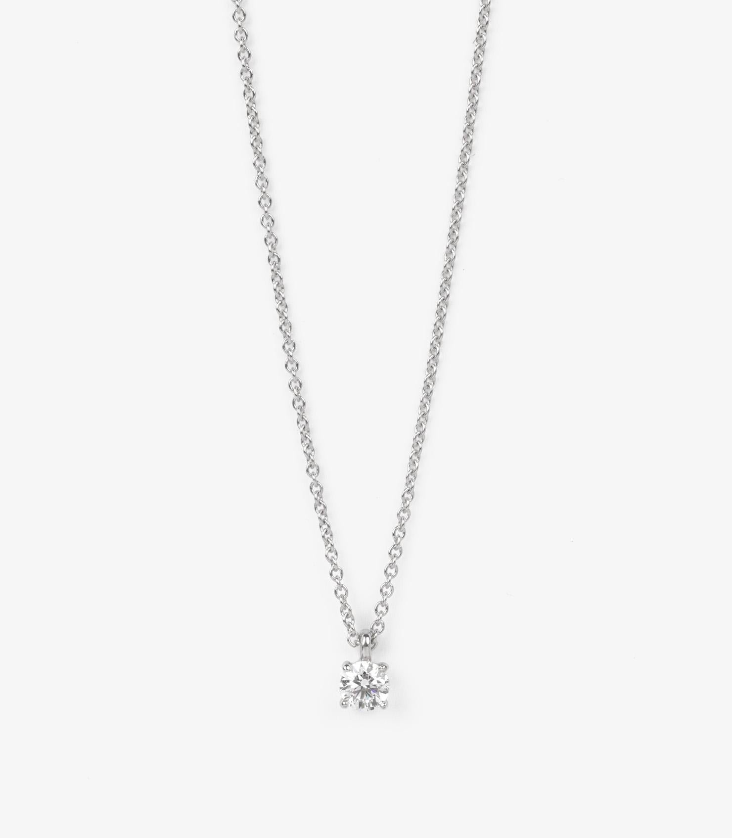 Women's or Men's Tiffany & Co. 0.21ct Brilliant Cut Diamond Platinum Solitaire Pendant
