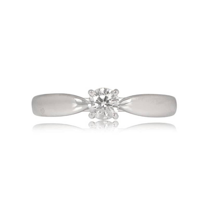 Round Cut Tiffany & Co. 0.22ct Round Brilliant Cut Diamond Engagement Ring,  Platinum For Sale