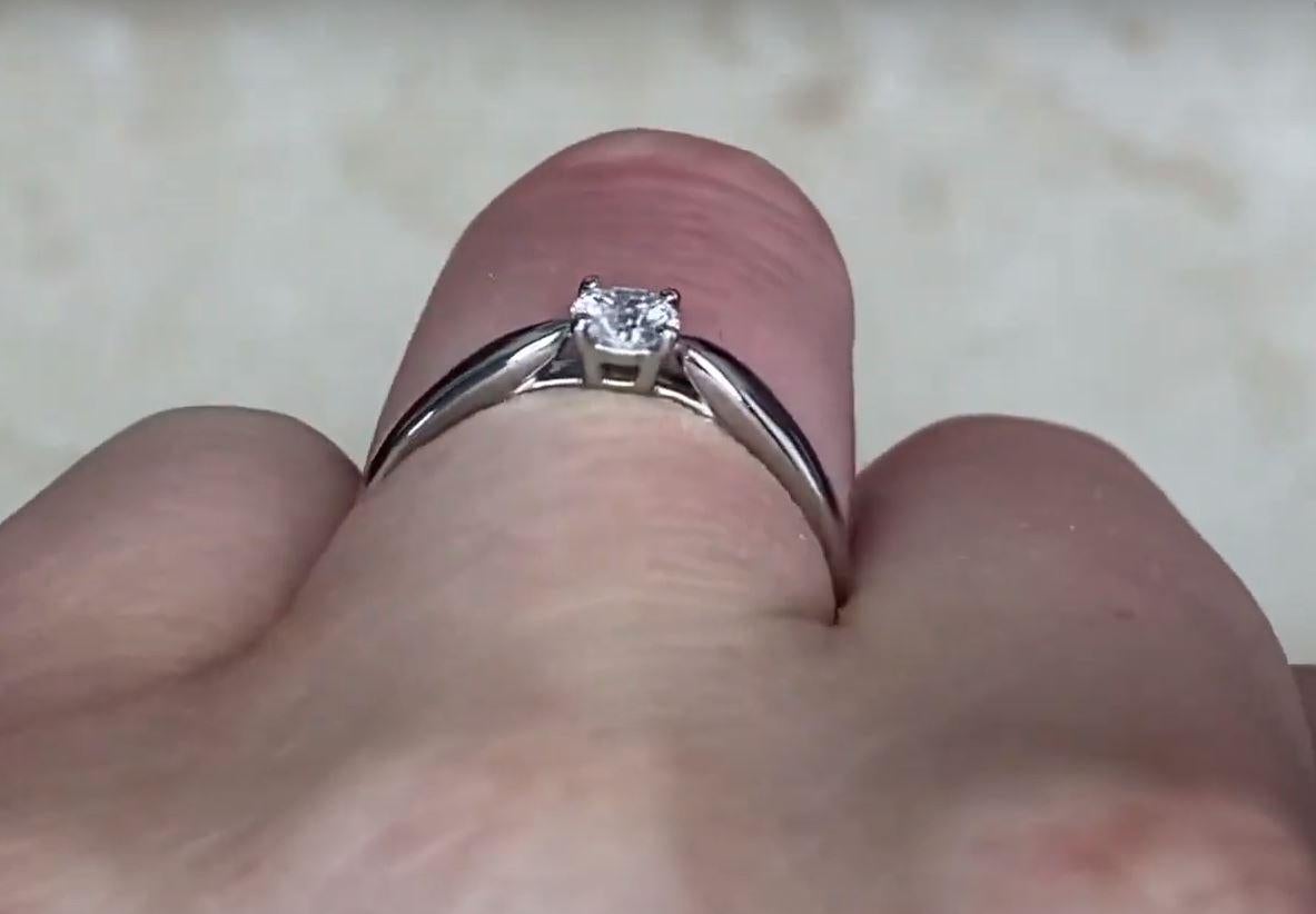 Tiffany & Co. 0.22ct Round Brilliant Cut Diamond Engagement Ring,  Platinum For Sale 3