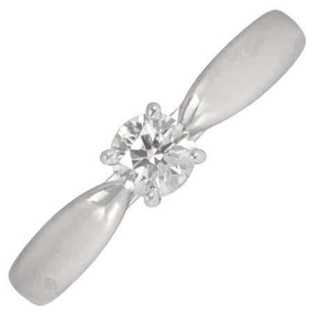 Tiffany & Co. Bague de fiançailles à diamant rond de 0,22ct à taille brillante,  Platine