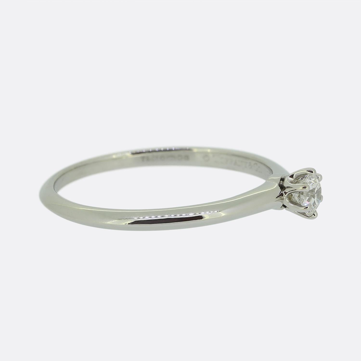 Tiffany & Co. 0.23 Karat Diamant-Verlobungsring (Brillantschliff) im Angebot