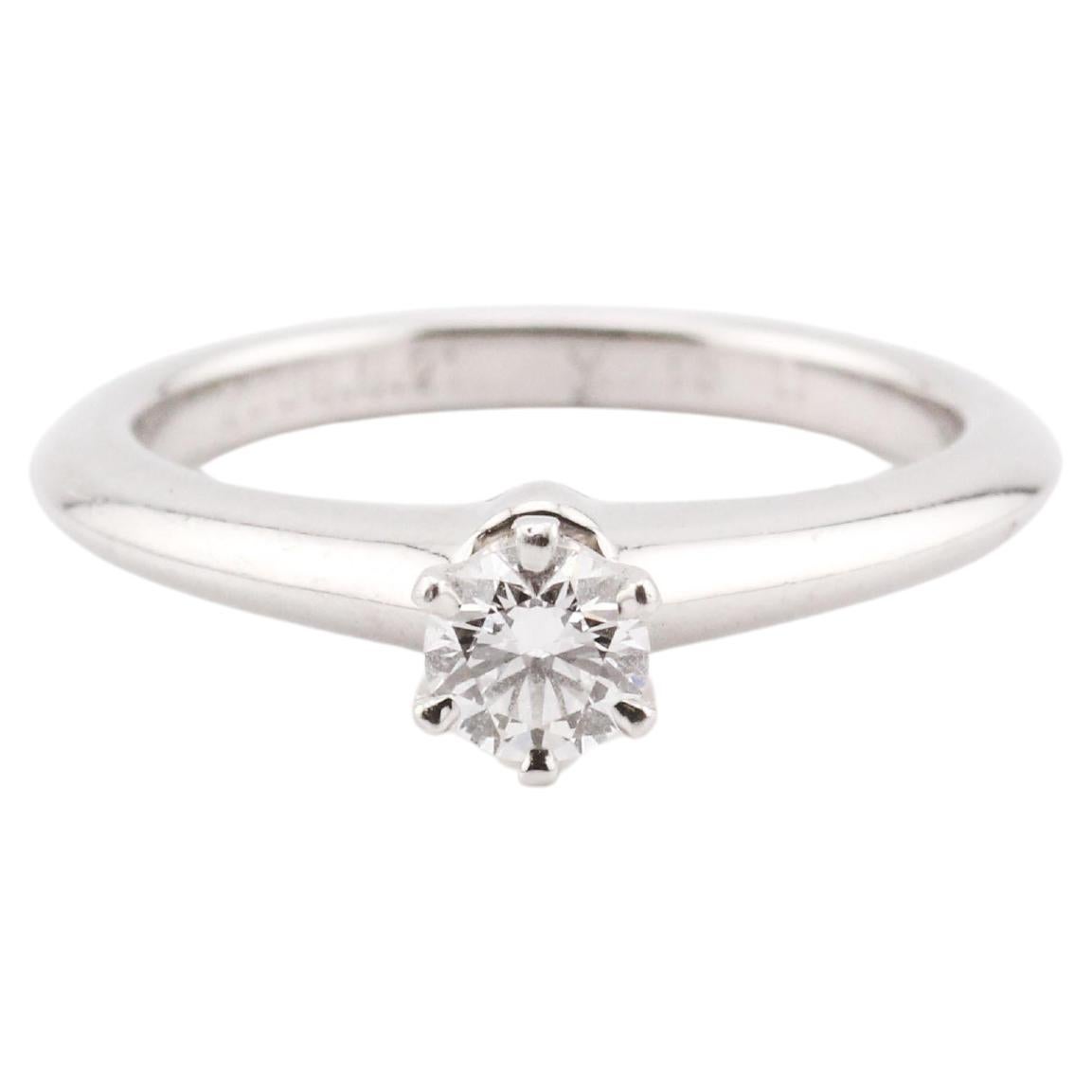 Tiffany & Co. 0.23 Carat Diamond Platinum Engagement Ring Size 4