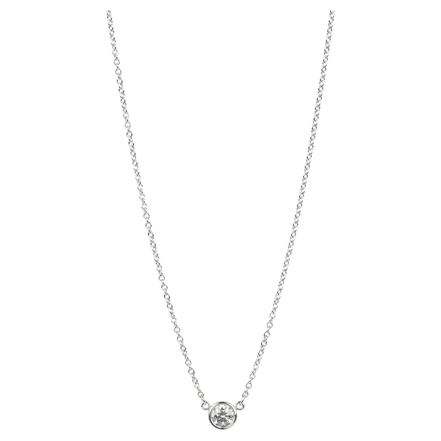 Tiffany 
Co. 0.23ct Brilliant Cut Platinum Elsa Peretti Solitaire Pendentif