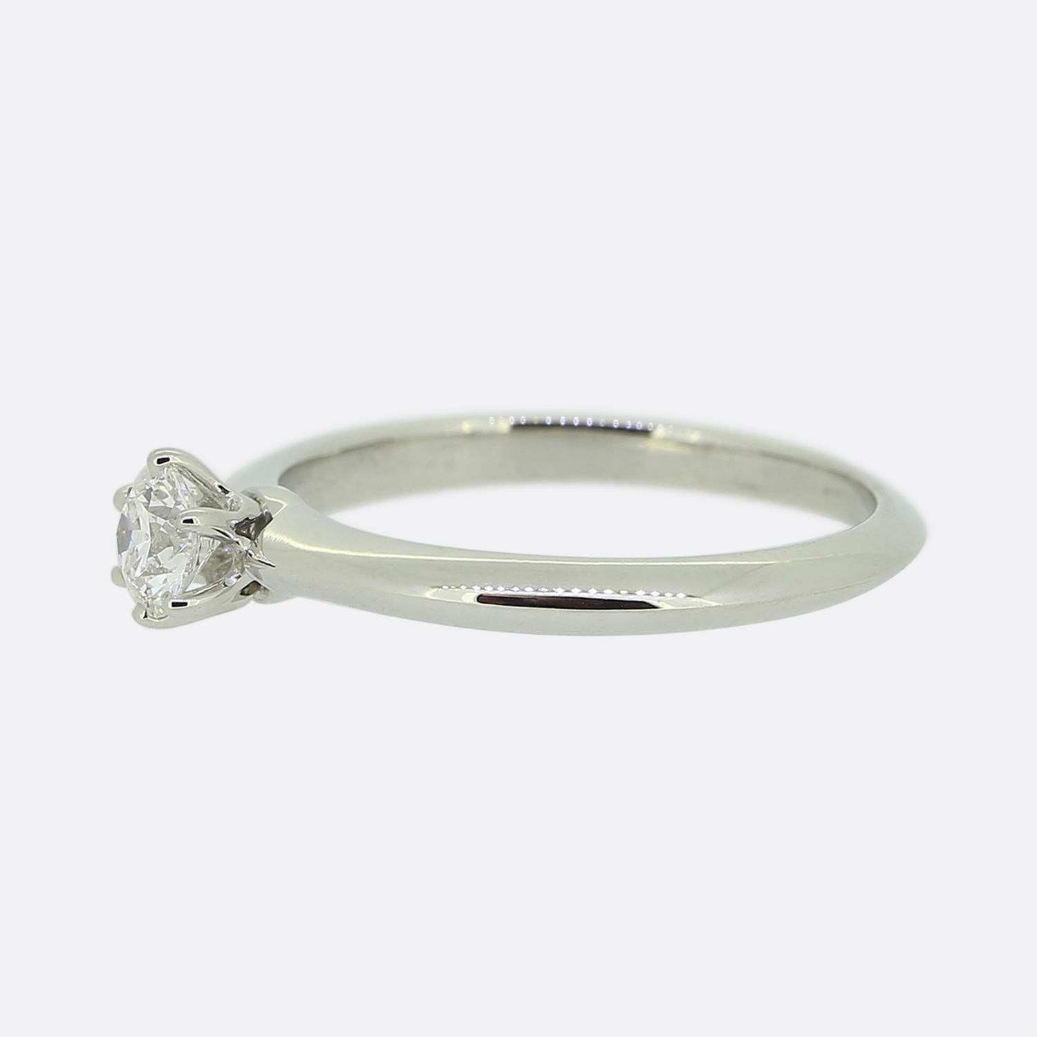 Brilliant Cut Tiffany & Co. 0.24 Carat Diamond Engagement Ring For Sale