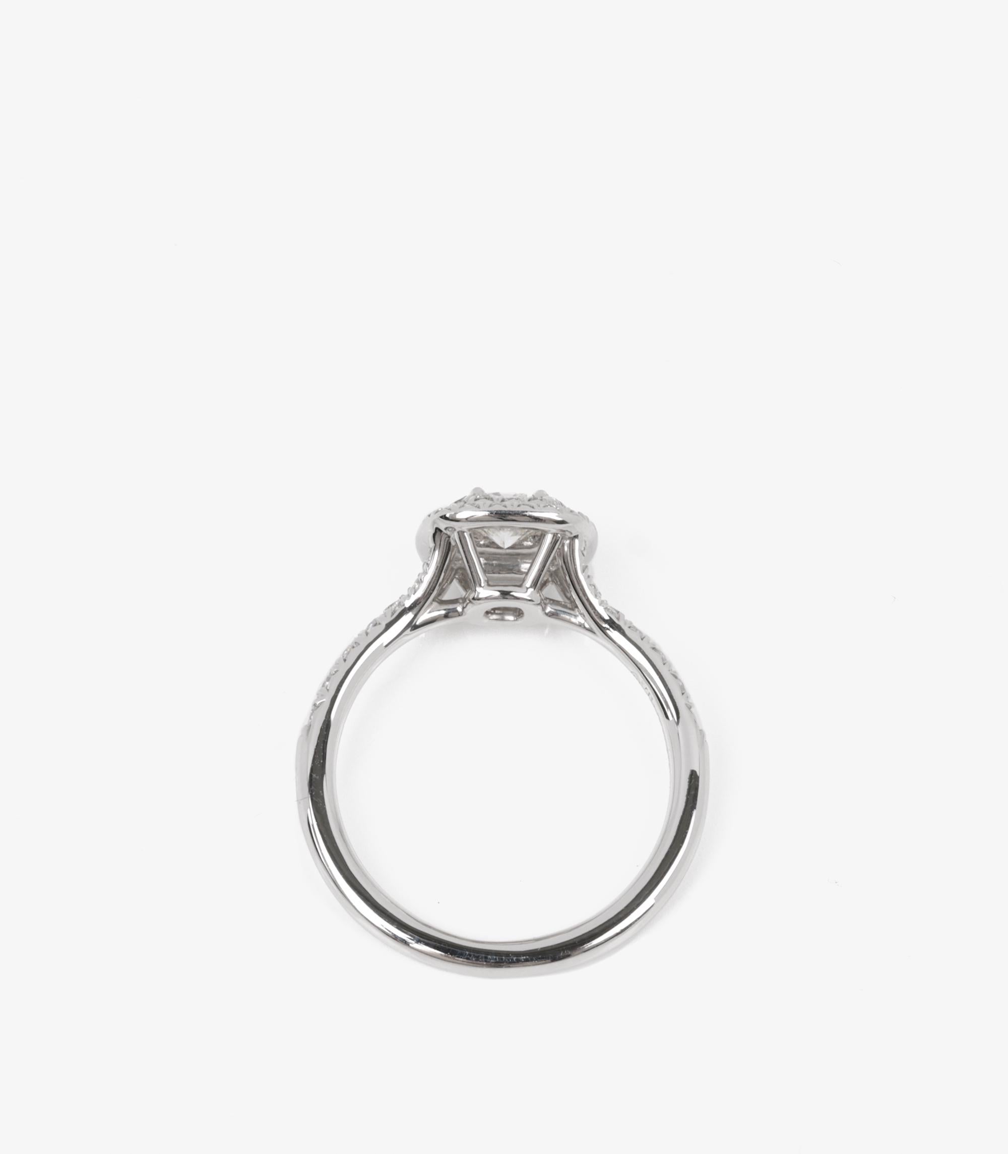 Tiffany & Co. Bague Soleste en platine avec diamant taille coussin de 0.24 carat en vente 1