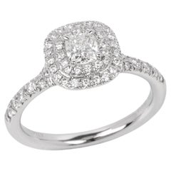 Used Tiffany & Co. 0.24ct Cushion Cut Diamond Platinum Soleste Ring