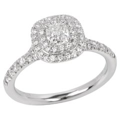 Tiffany & Co. 0.24ct Cushion Cut Diamond Platinum Soleste Ring