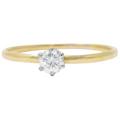 Tiffany & Co. 0.25 Carat Diamond, 18 Karat and Platinum Ring