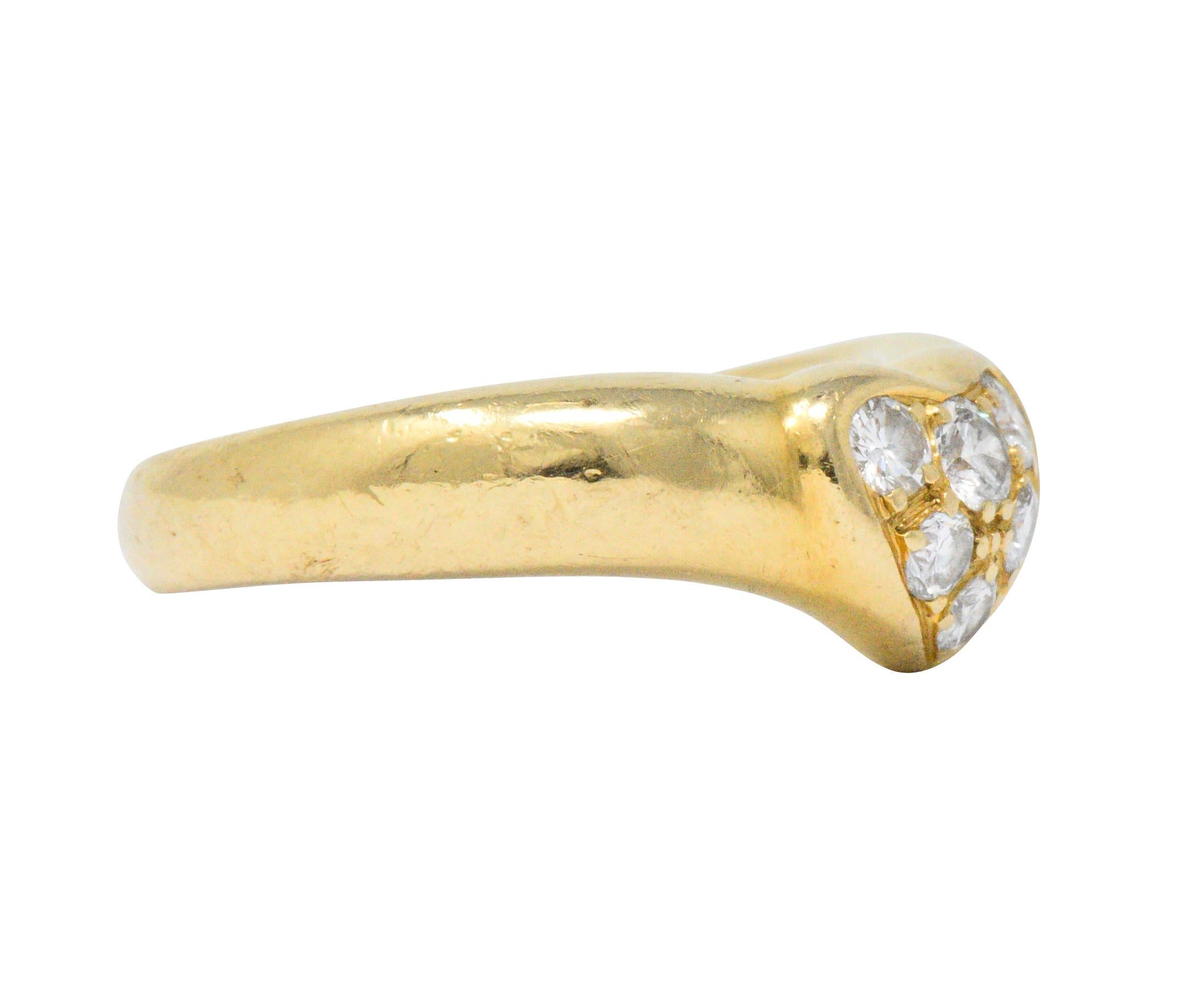 Contemporary Tiffany & Co. 0.25 Carat Total Diamond and 18 Karat Gold Heart Ring