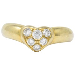 Tiffany & Co. 0.25 Carat Total Diamond and 18 Karat Gold Heart Ring