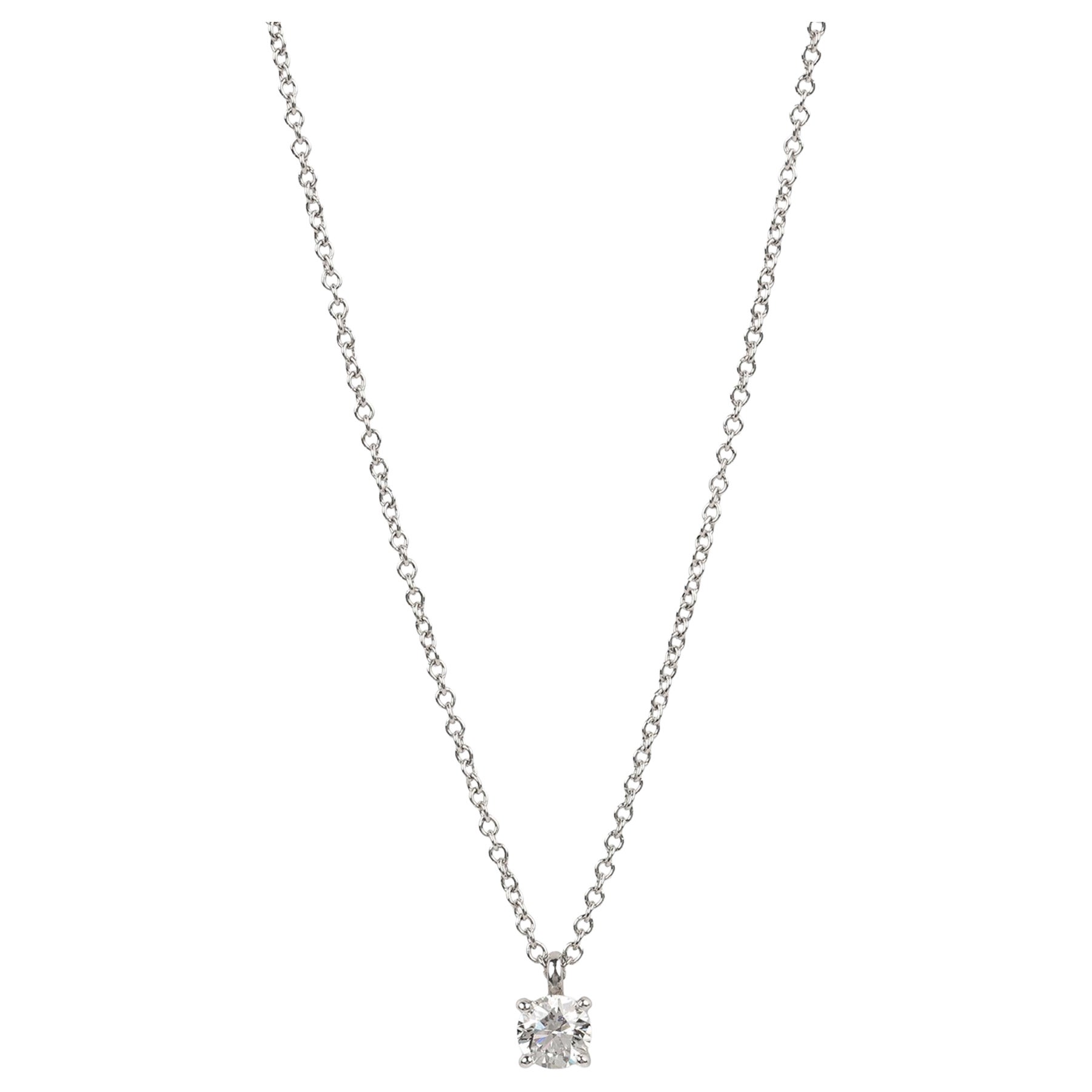 Tiffany 
Co. 0.25ct Brilliant cut Diamond Platinum Solitaire Pendant