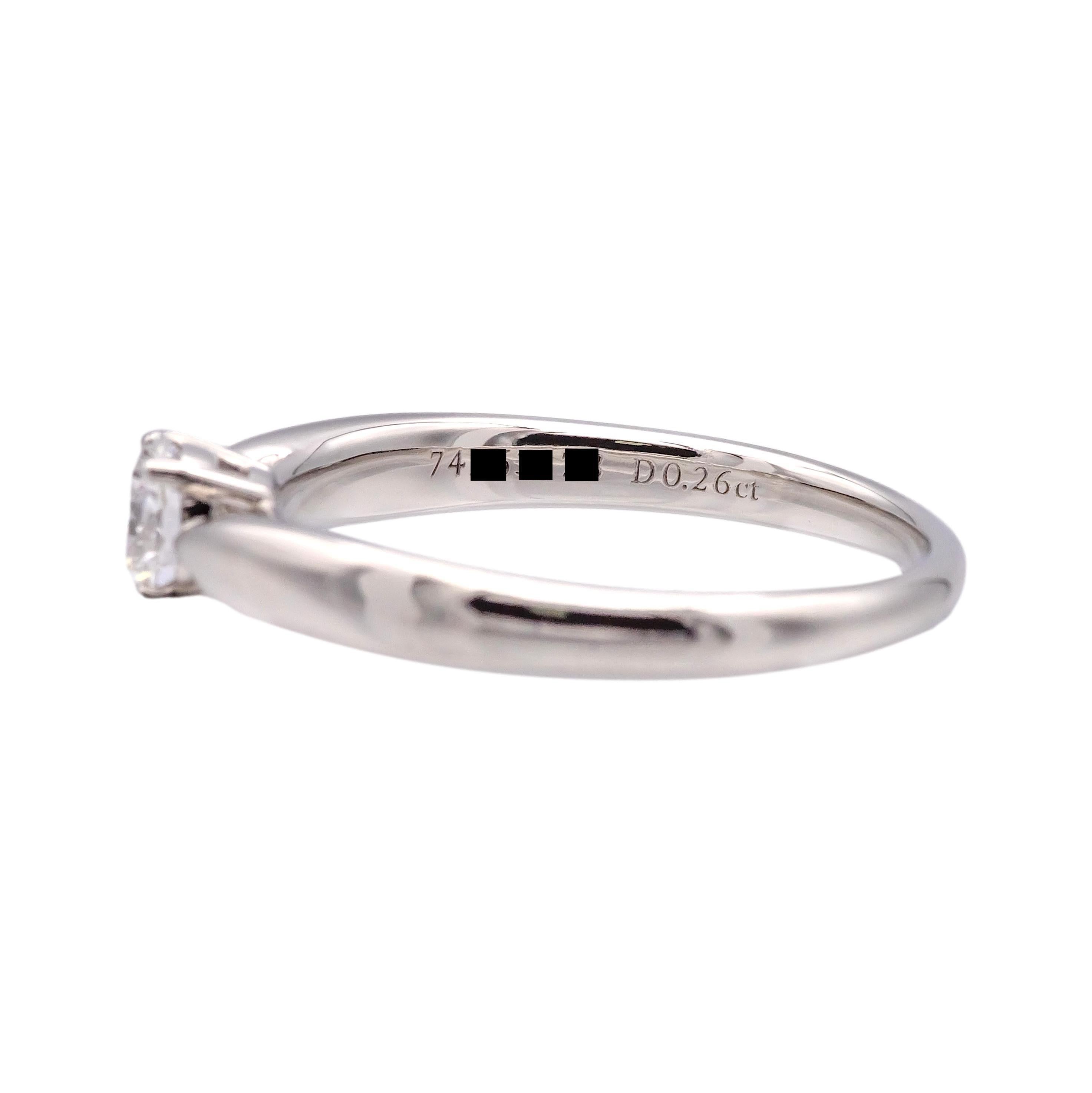 Contemporary Tiffany & Co 0.26 Ct Platinum Harmony Diamond Engagement Ring E VS1 'Triple Ex'