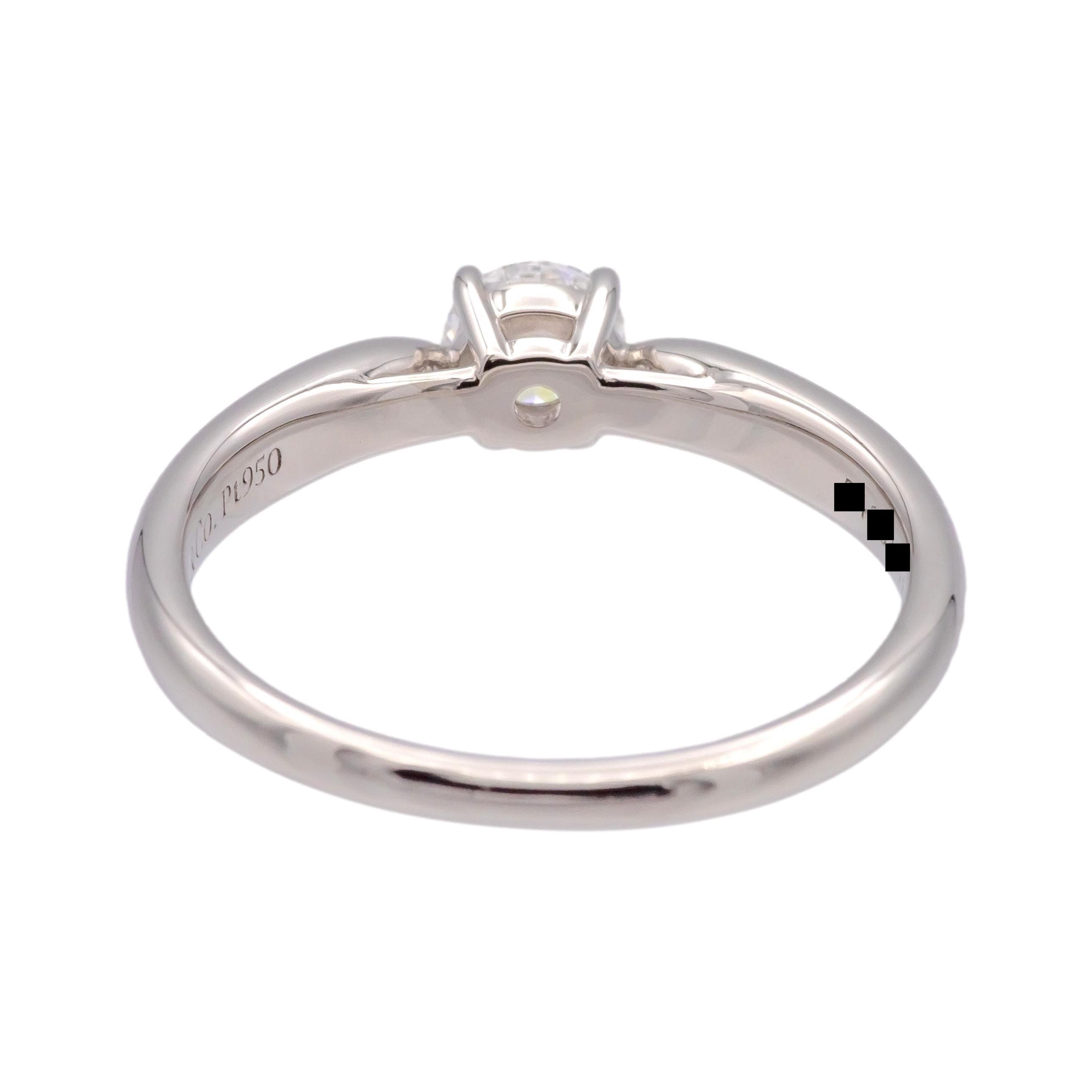 Brilliant Cut Tiffany & Co 0.26 Ct Platinum Harmony Diamond Engagement Ring E VS1 'Triple Ex'