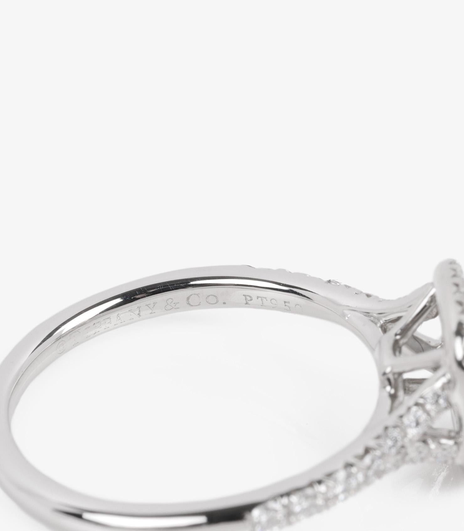 Tiffany & Co. Bague Soleste en platine avec diamant taille coussin de 0.27 carat Pour femmes en vente