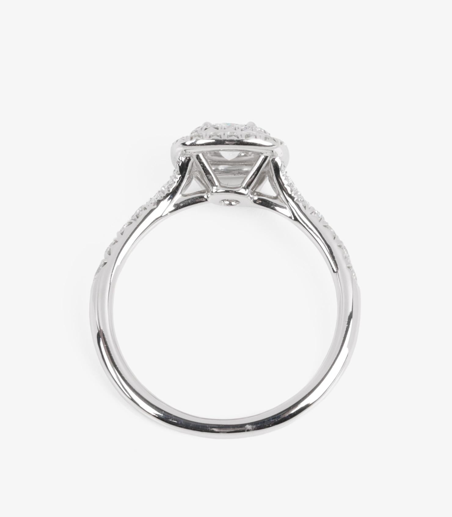 Tiffany & Co. Bague Soleste en platine avec diamant taille coussin de 0.27 carat en vente 1