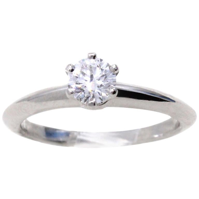 Tiffany & Co. 0.29 Carat D VVS1 Diamond Platinum Engagement Ring For Sale