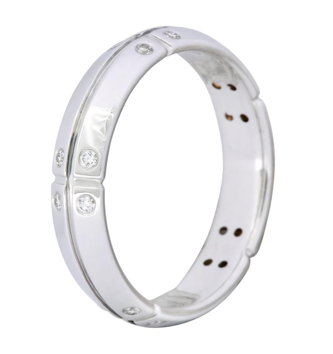 Round Cut Tiffany & Co. 0.30 Carat Diamond 18 Karat White Gold Streamerica Band Ring
