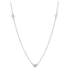 Tiffany & Co. 0.30ct Brilliant Cut Platinum 3 Diamond by the Yard Necklace