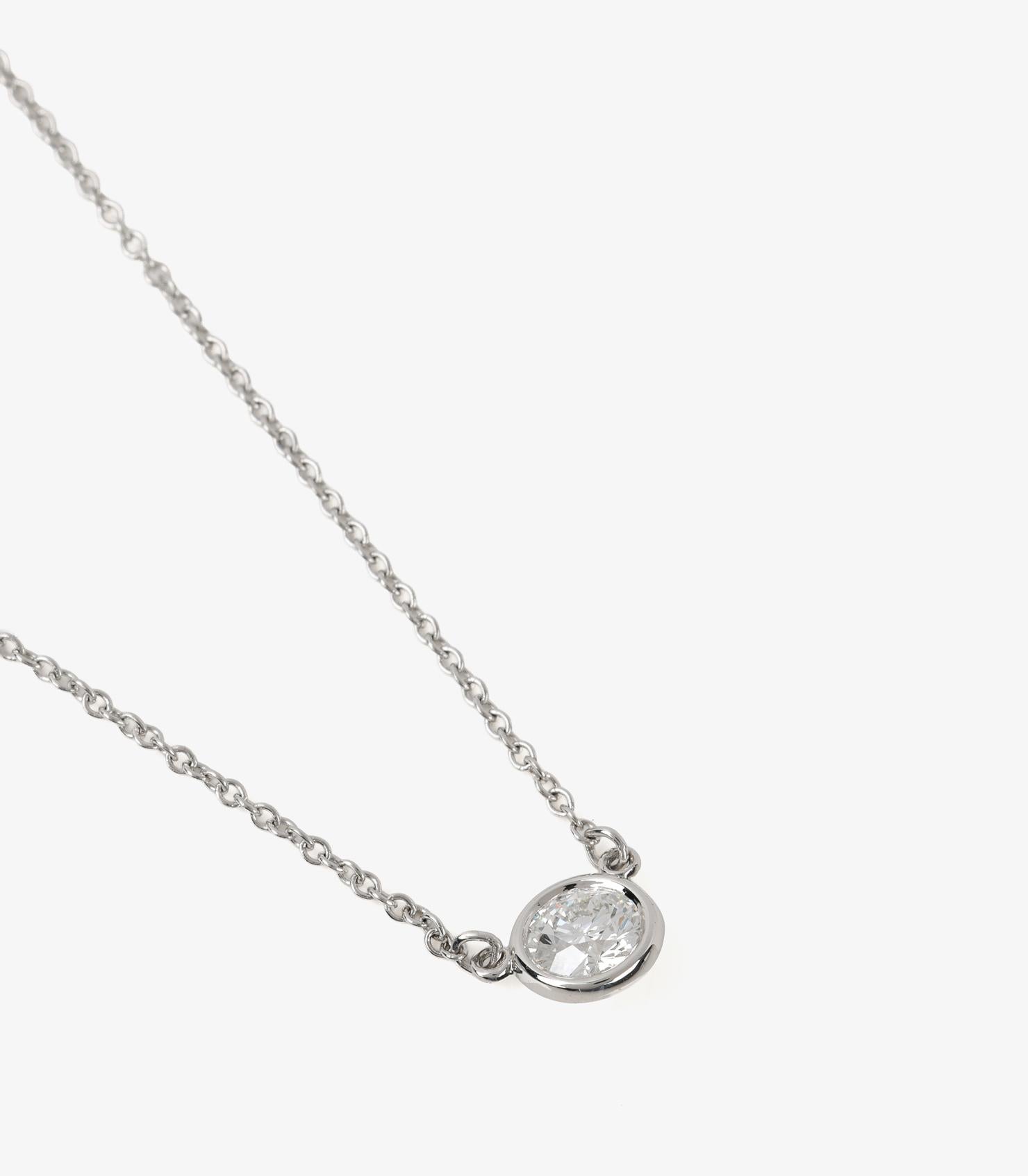 Taille brillant Tiffany & Co. Pendentif en platine avec diamant de 0,30ct par mètre en vente