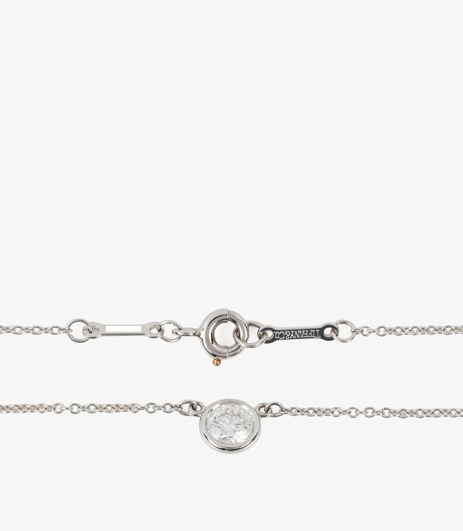 Tiffany & Co. Pendentif en platine avec diamant de 0,30ct par mètre Excellent état - En vente à Bishop's Stortford, Hertfordshire