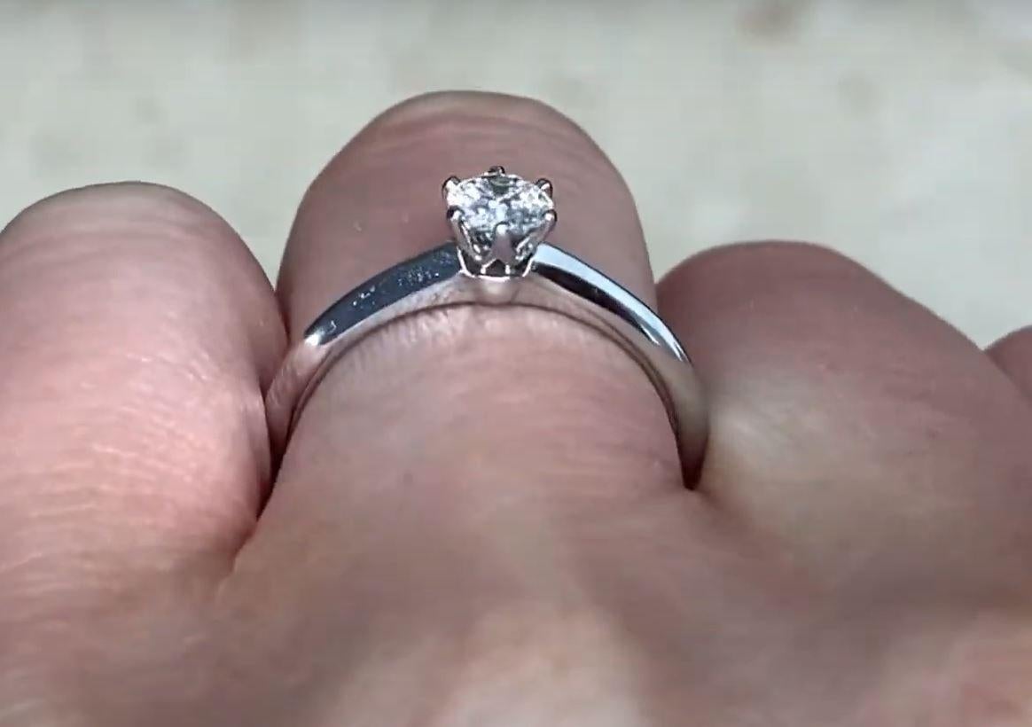 Women's Tiffany & Co. 0.30ct Round Brilliant Cut Diamond Engagement Ring, Platinum For Sale