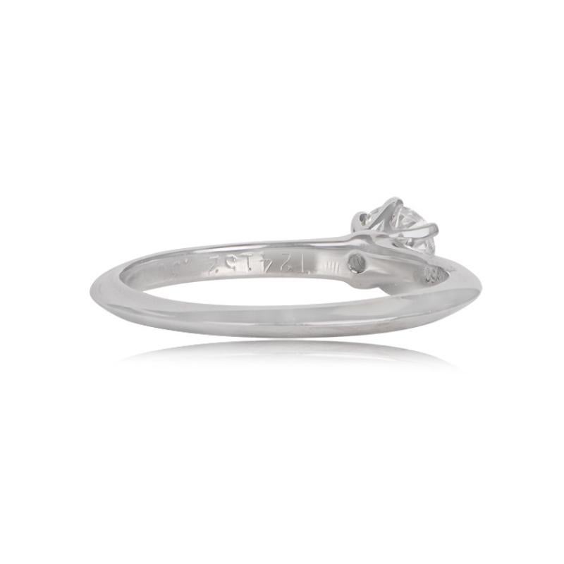 Round Cut Tiffany & Co. 0.30ct Round Brilliant Cut Diamond Engagement Ring, Platinum For Sale