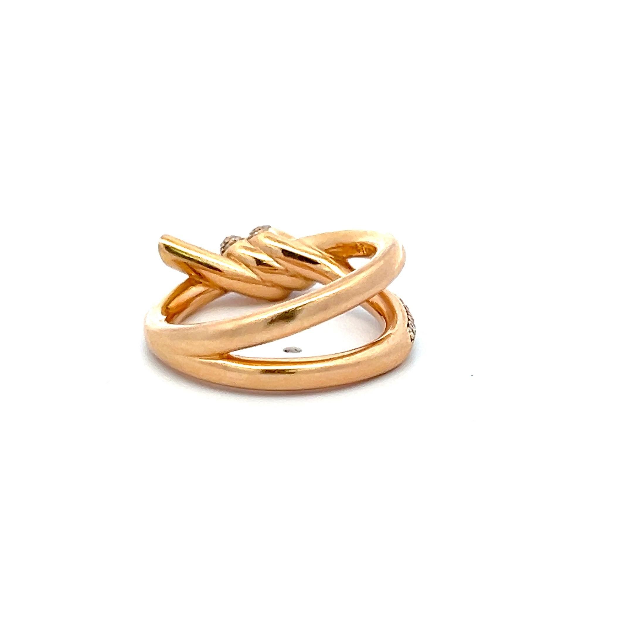Round Cut Tiffany & Co 0.31 Carat Round Brilliant F VS Diamond 18 Karat Rose Gold Band Rin For Sale