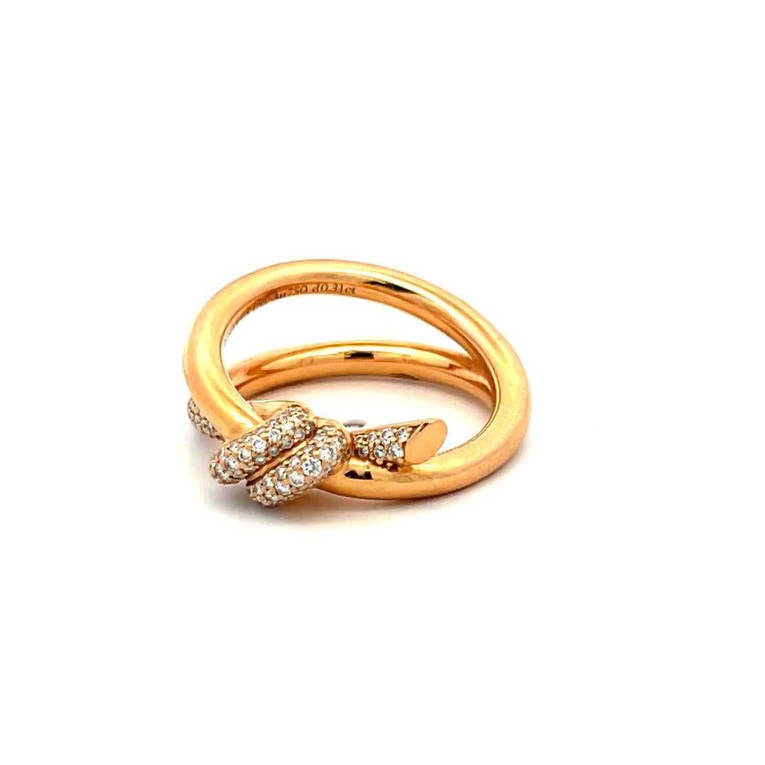 Tiffany & Co 0.31 Carat Round Brilliant F VS Diamond 18 Karat Rose Gold Band Rin For Sale 1
