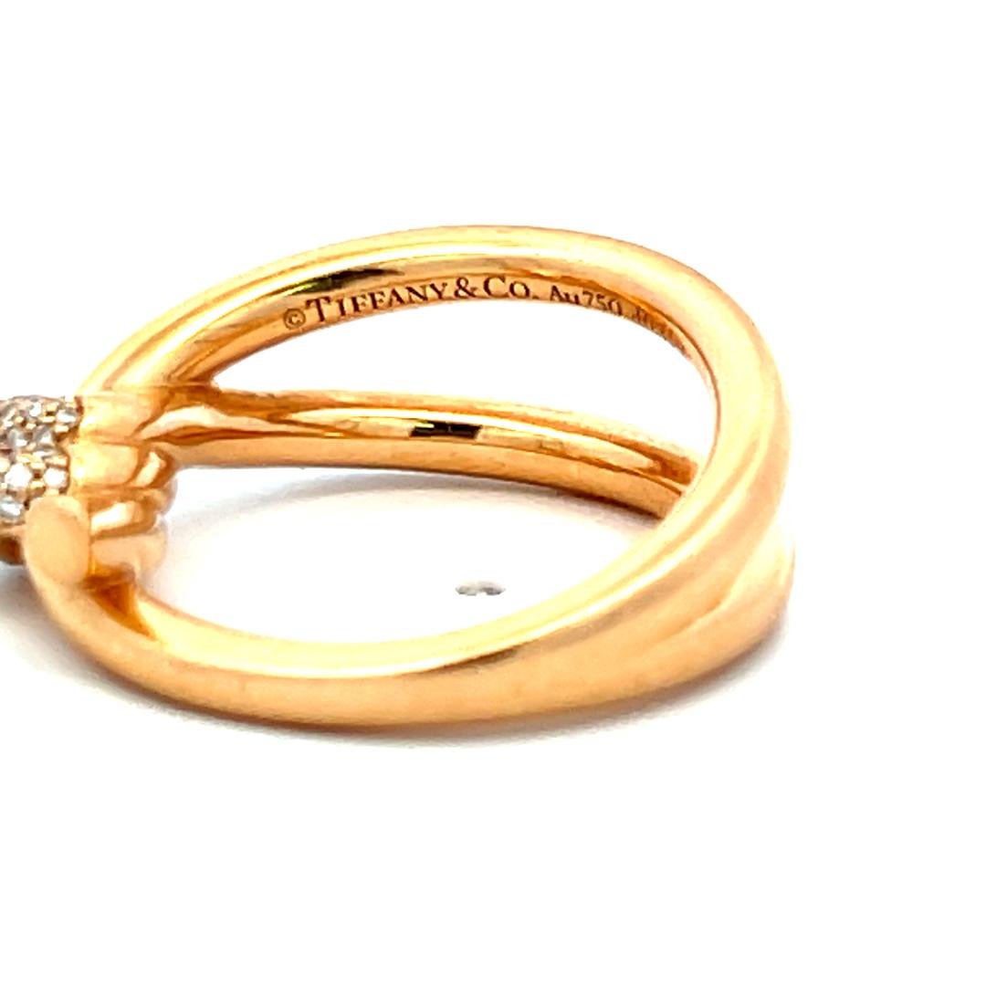 Tiffany & Co 0.31 Carat Round Brilliant F VS Diamond 18 Karat Rose Gold Band Rin For Sale 3