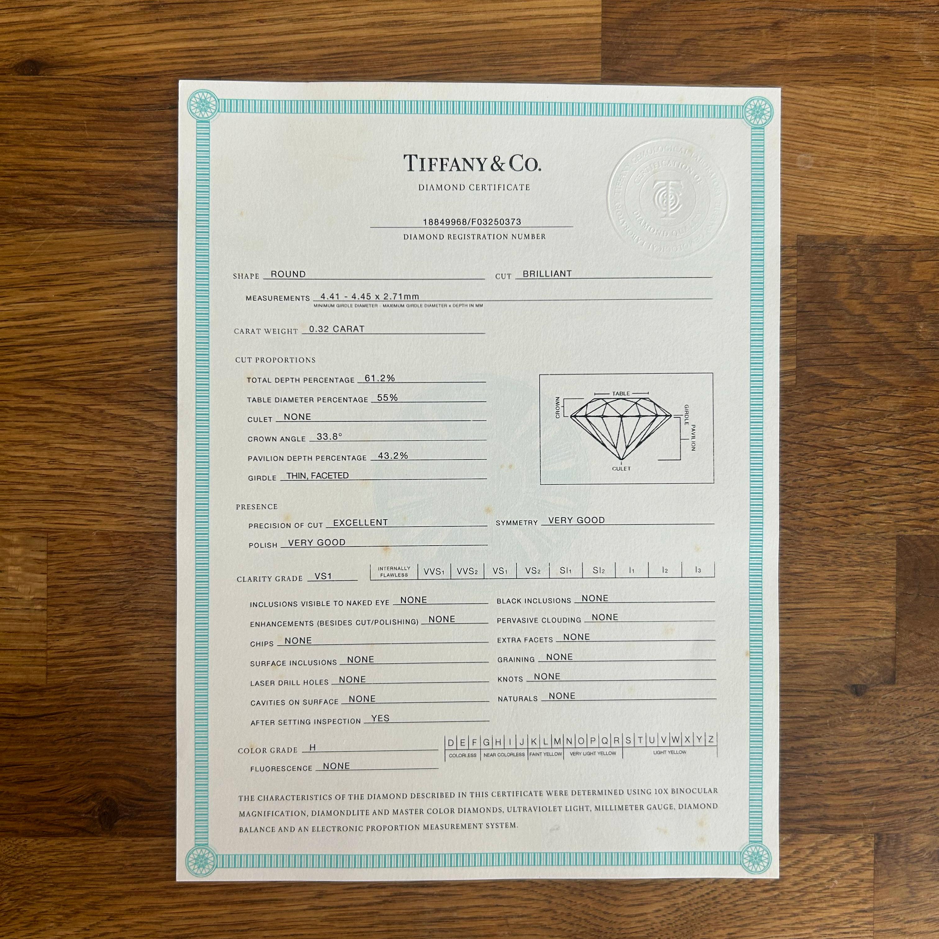 Tiffany & Co. 0,32 Karat Diamant Etoile Solitär Ring für Damen oder Herren im Angebot