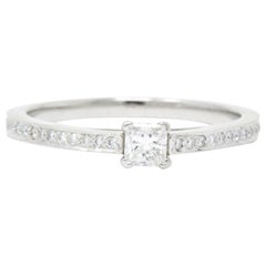 Tiffany & Co. 0.32 Carat Princess Cut Diamond Platinum Engagement Ring