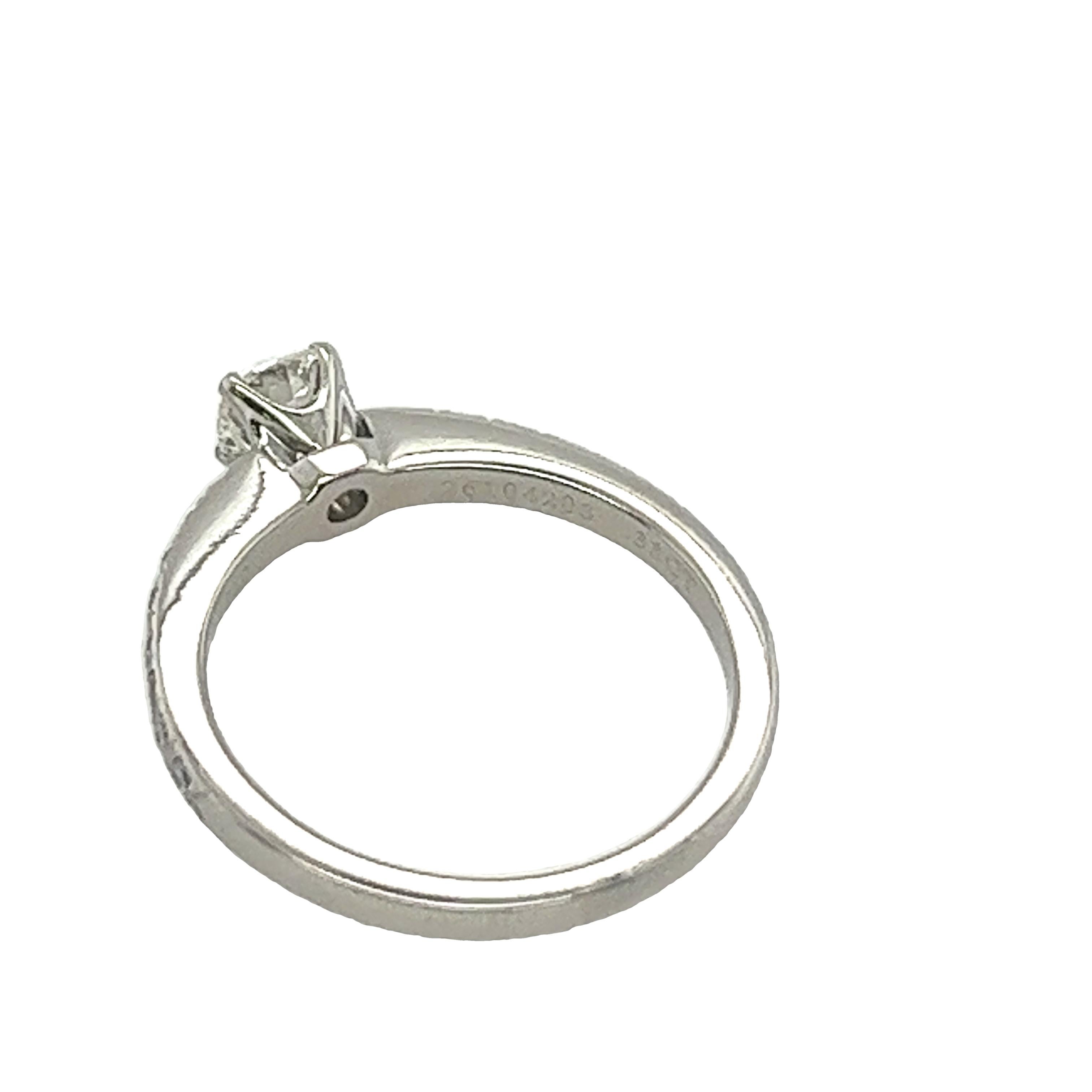 Tiffany & Co 0.33ct Square Cushion Diamond Engagement Ring set in Platinum  For Sale 1