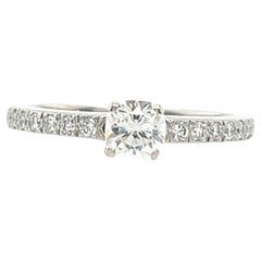 Tiffany & Co 0.33ct Square Cushion Diamond Engagement Ring set in Platinum