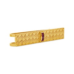Tiffany & Co. 0.35 Carat Baguette Cut Ruby Tie Clip in 18K Yellow Gold