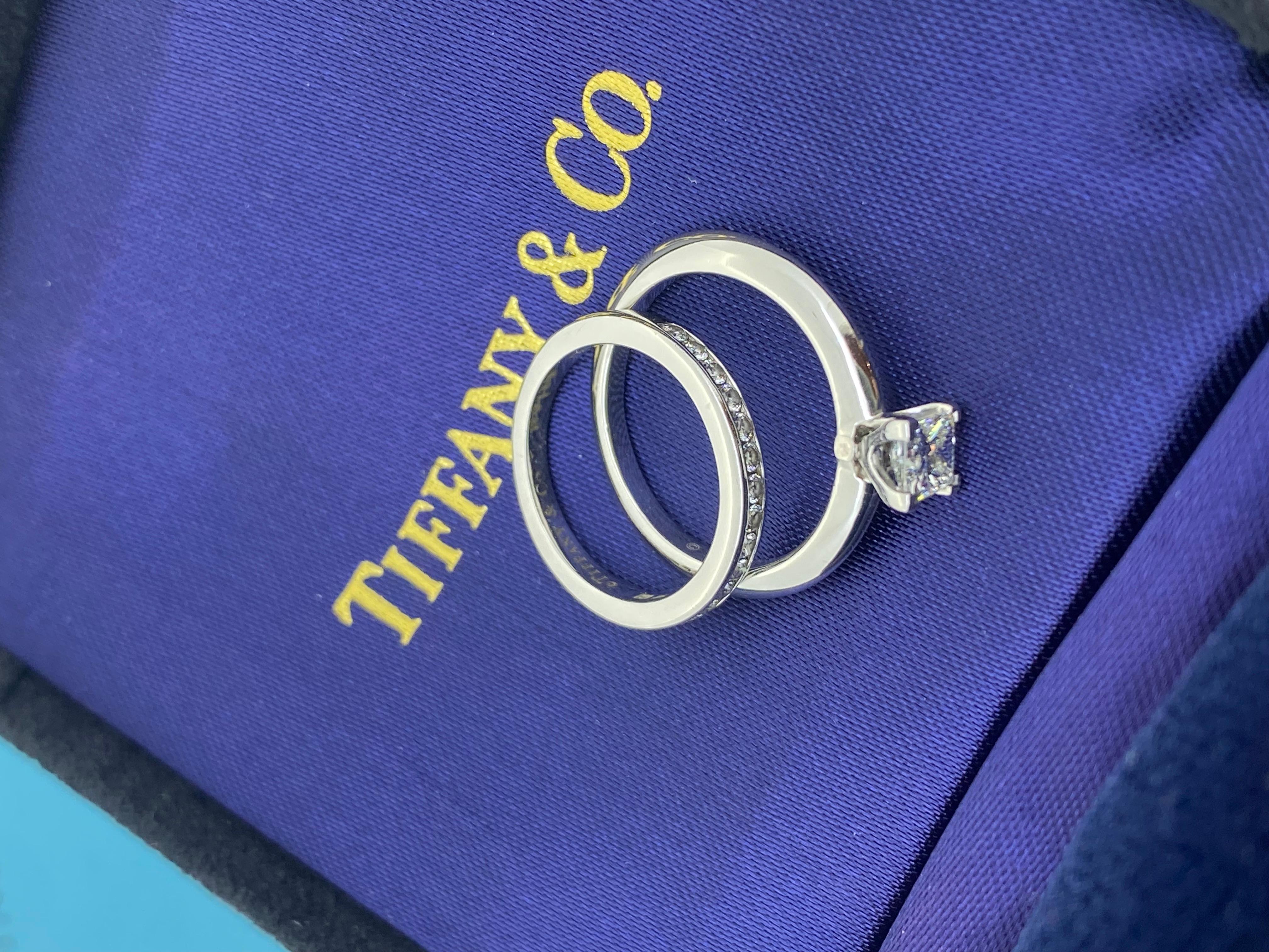 Tiffany & Co 0,35 ct Diamante talla princesa solitario Anillo de compromiso en platino 950 en venta 6