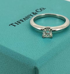 Tiffany & Co 0.35ct Princess Cut Diamond Solitaire 950 Platinum Engagement Ring