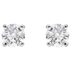 Tiffany & Co. - Boucles d'oreilles en platine avec diamant taille ronde de 0,36 carat au total