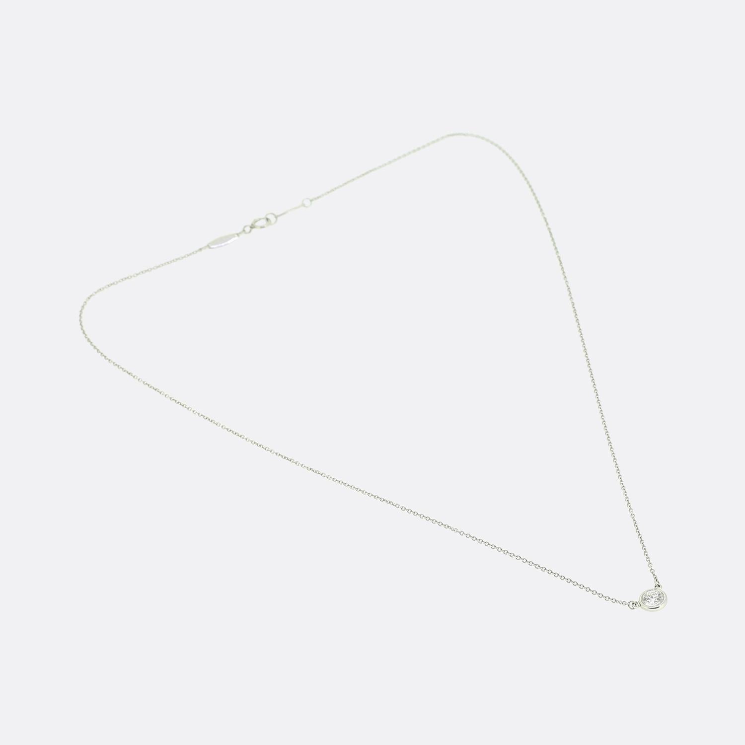 Tiffany & Co. 0.36 Carat Diamond Solitaire Necklace In Good Condition For Sale In London, GB