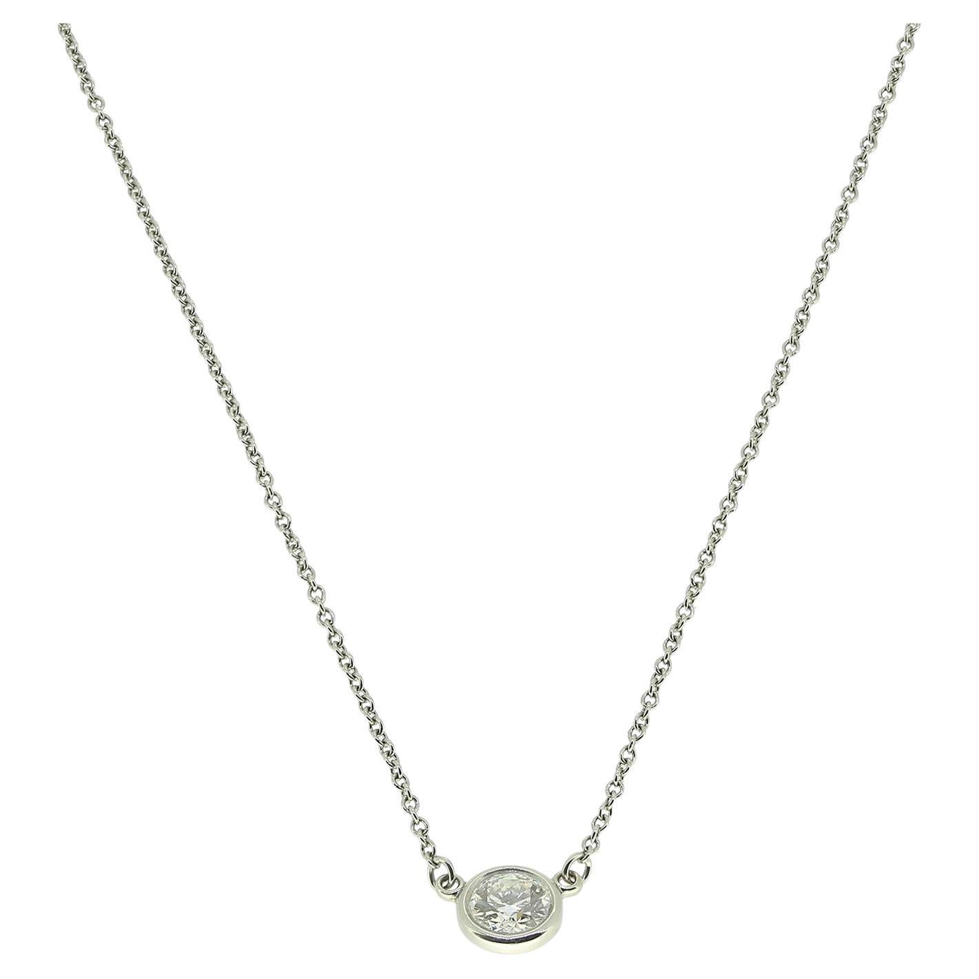 Tiffany & Co. 0.36 Carat Diamond Solitaire Necklace For Sale