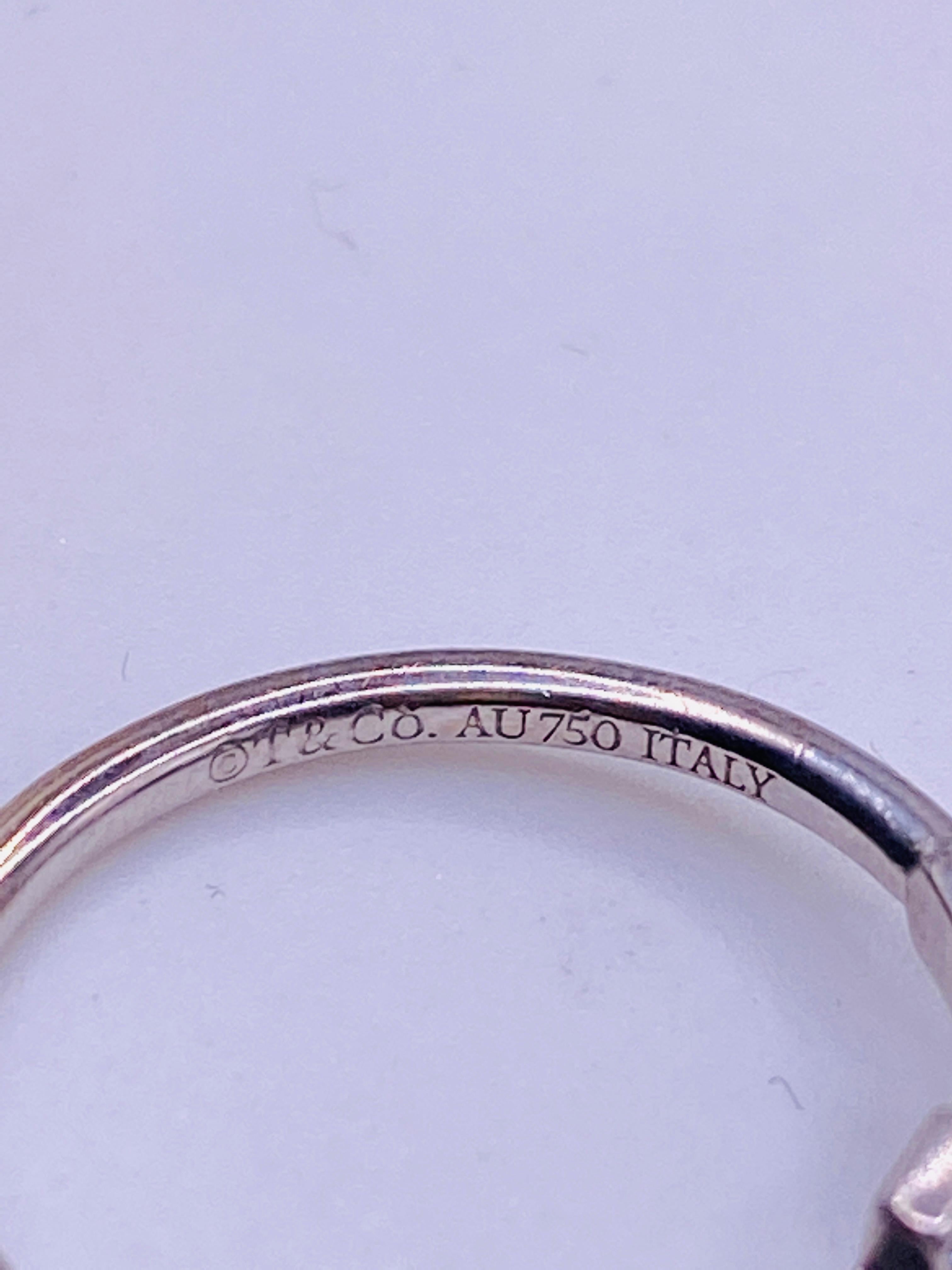 Tiffany & Co. 0.36 Carat Diamond White Gold T-Ring In Good Condition In DALLAS, TX