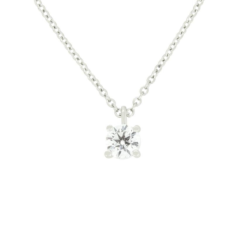 Tiffany & Co. 0.38ct Diamond Solitaire Pendant In Excellent Condition For Sale In London, GB