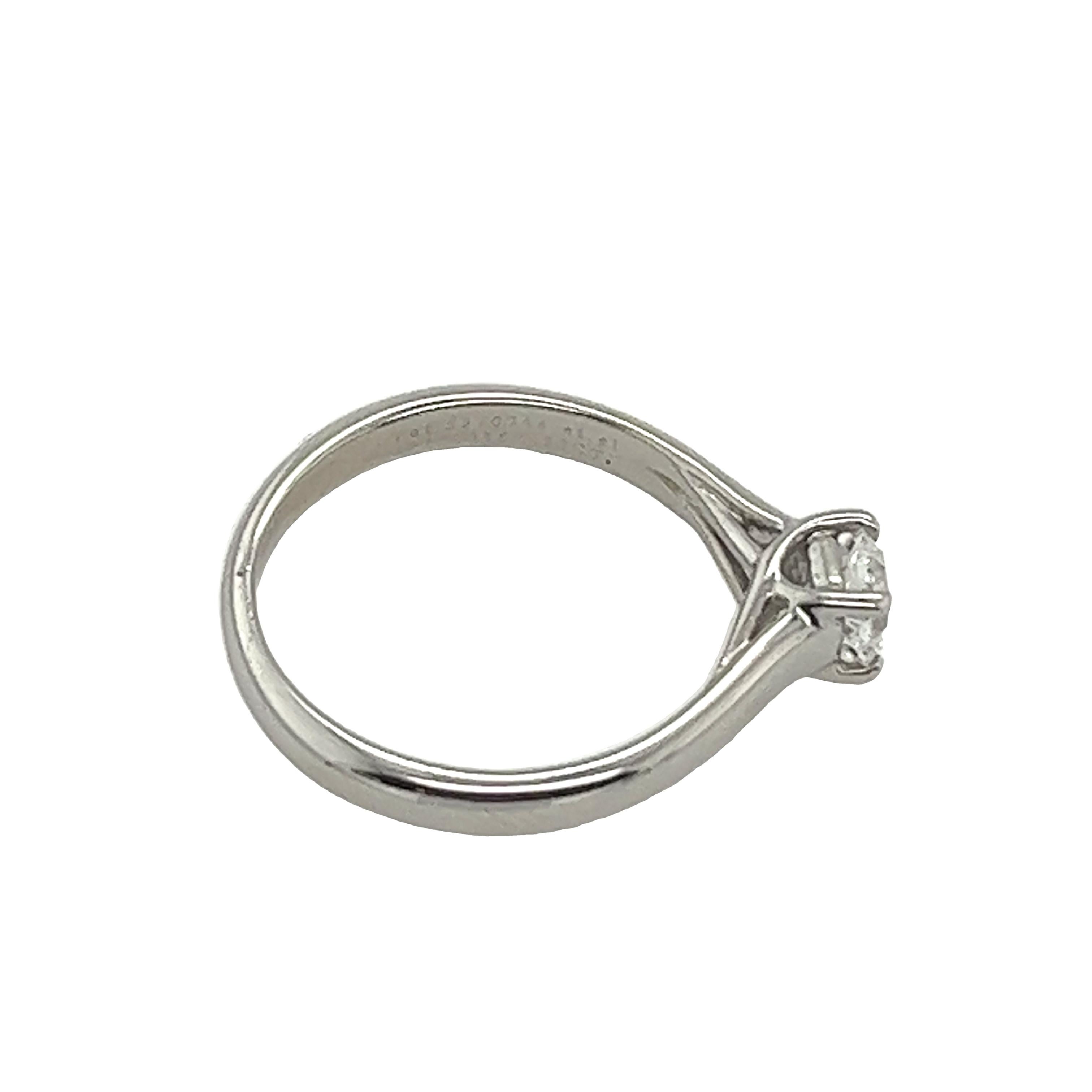 Square Cut Tiffany & Co. 0.38ct F/VVSI cut cornered square diamond engagement ring  For Sale